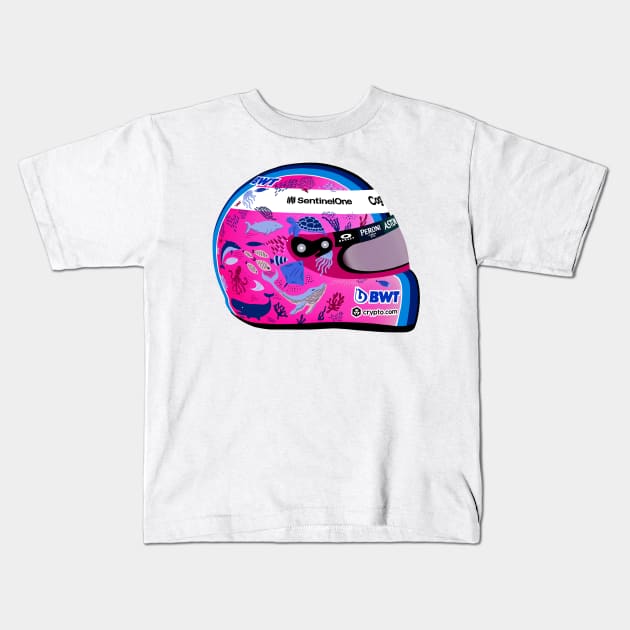 Sebastian Vettel - Turkish GP Helmet 2021 Kids T-Shirt by emstanden25